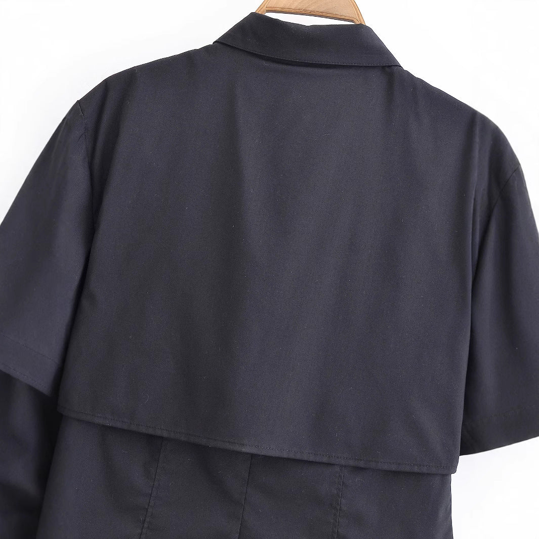 Simple Double-layer Short-sleeved Shirt