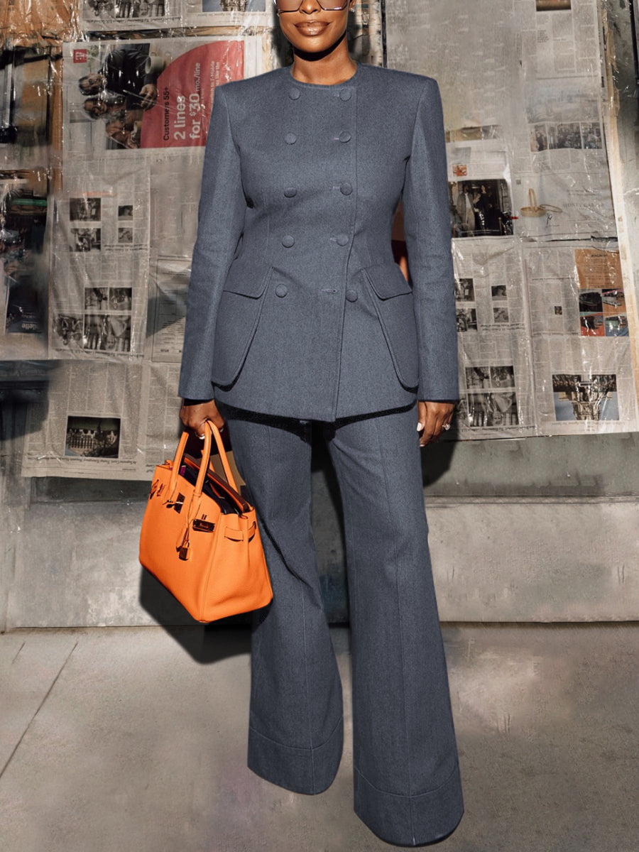 Tailored Confidence Denim Set