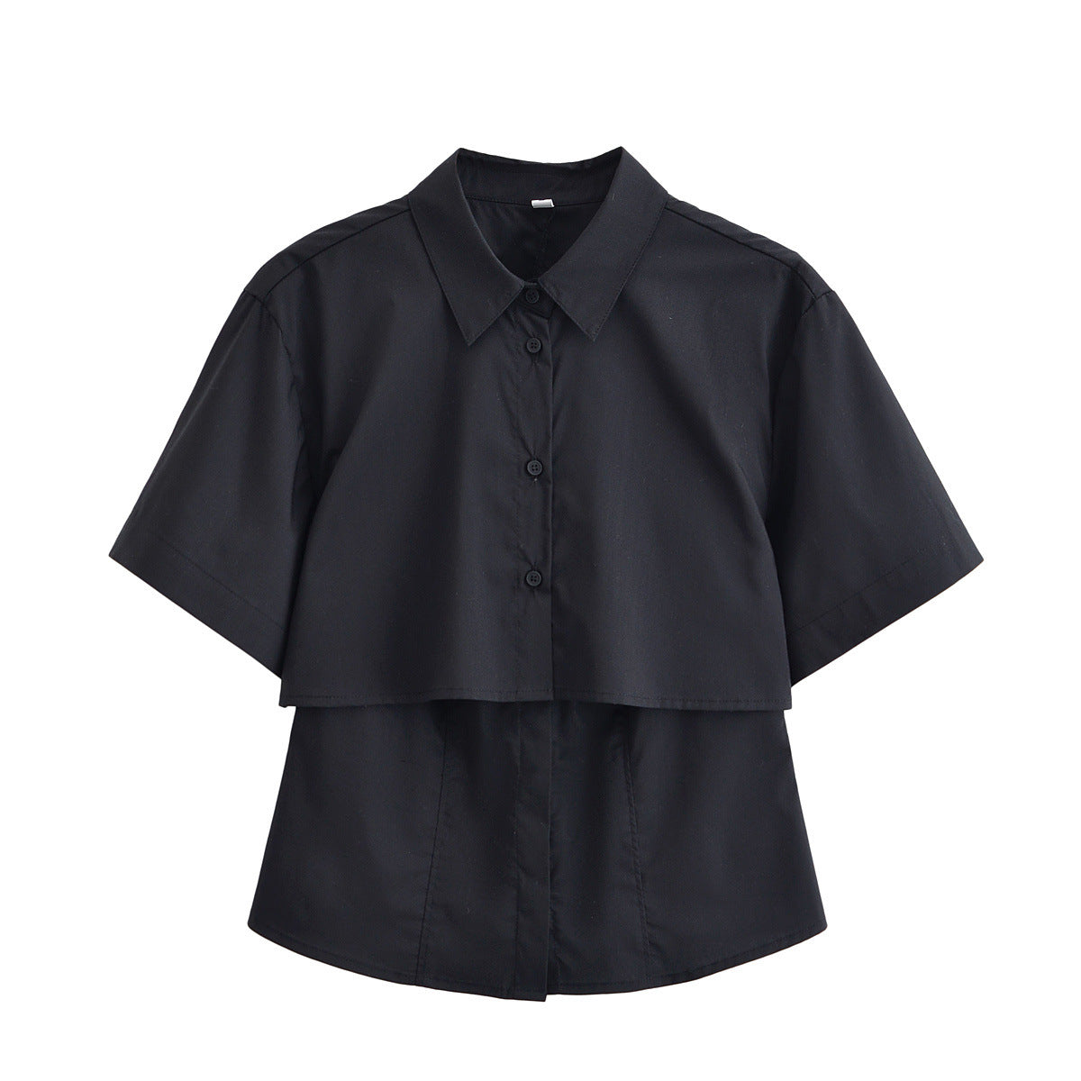 Simple Double-layer Short-sleeved Shirt