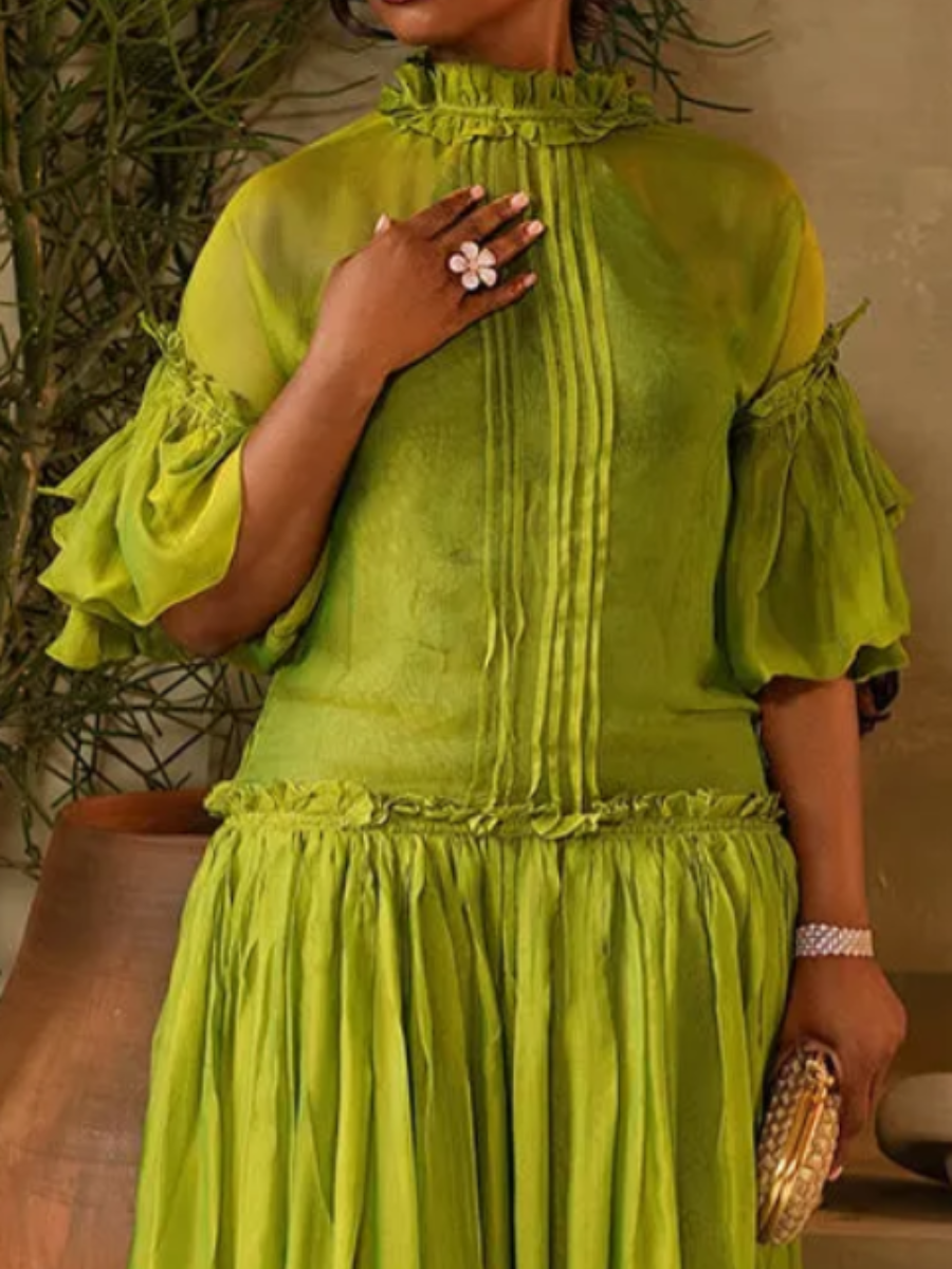 Fashion Pleated Summer Tulle Dress