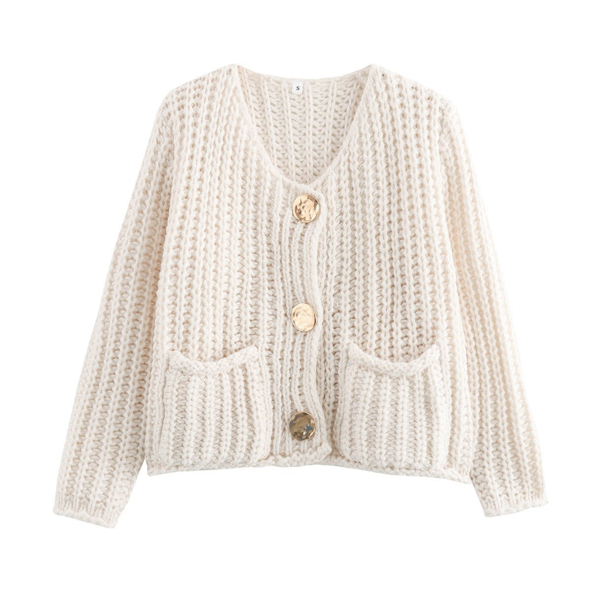 Cardigan en tricot à boutons chic