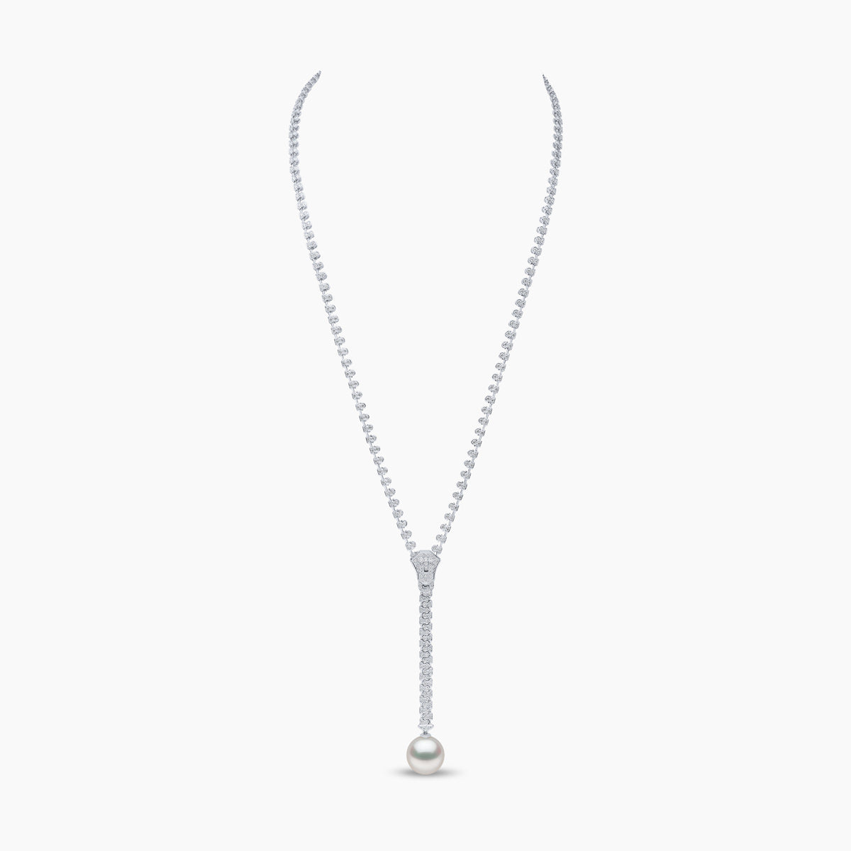 Pearl And Diamond Zip Necklace