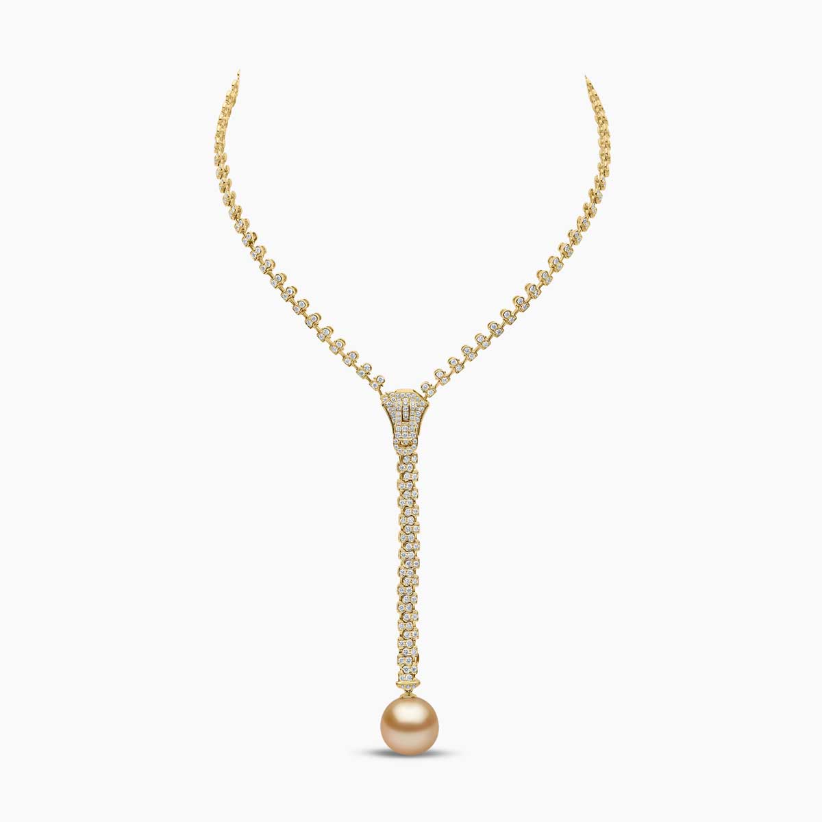 Pearl And Diamond Zip Necklace