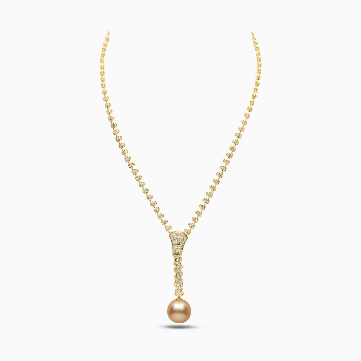 Pearl And Diamond Zip Necklace