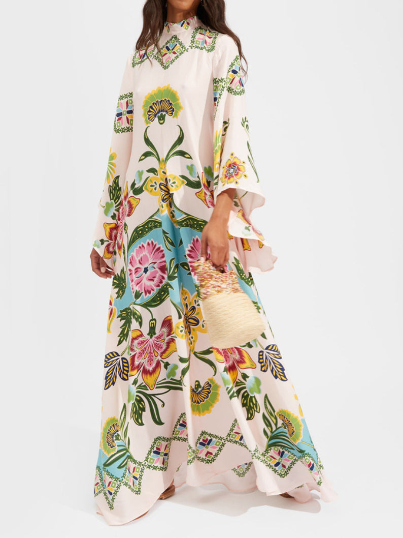 Gorgeous Printed Silk Twill Maxi Dress