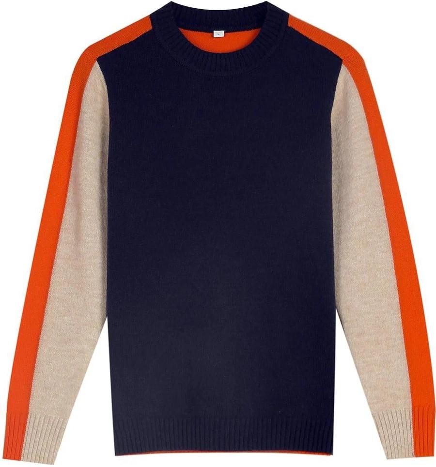 Navy and Orange Retro Stripe Sweater