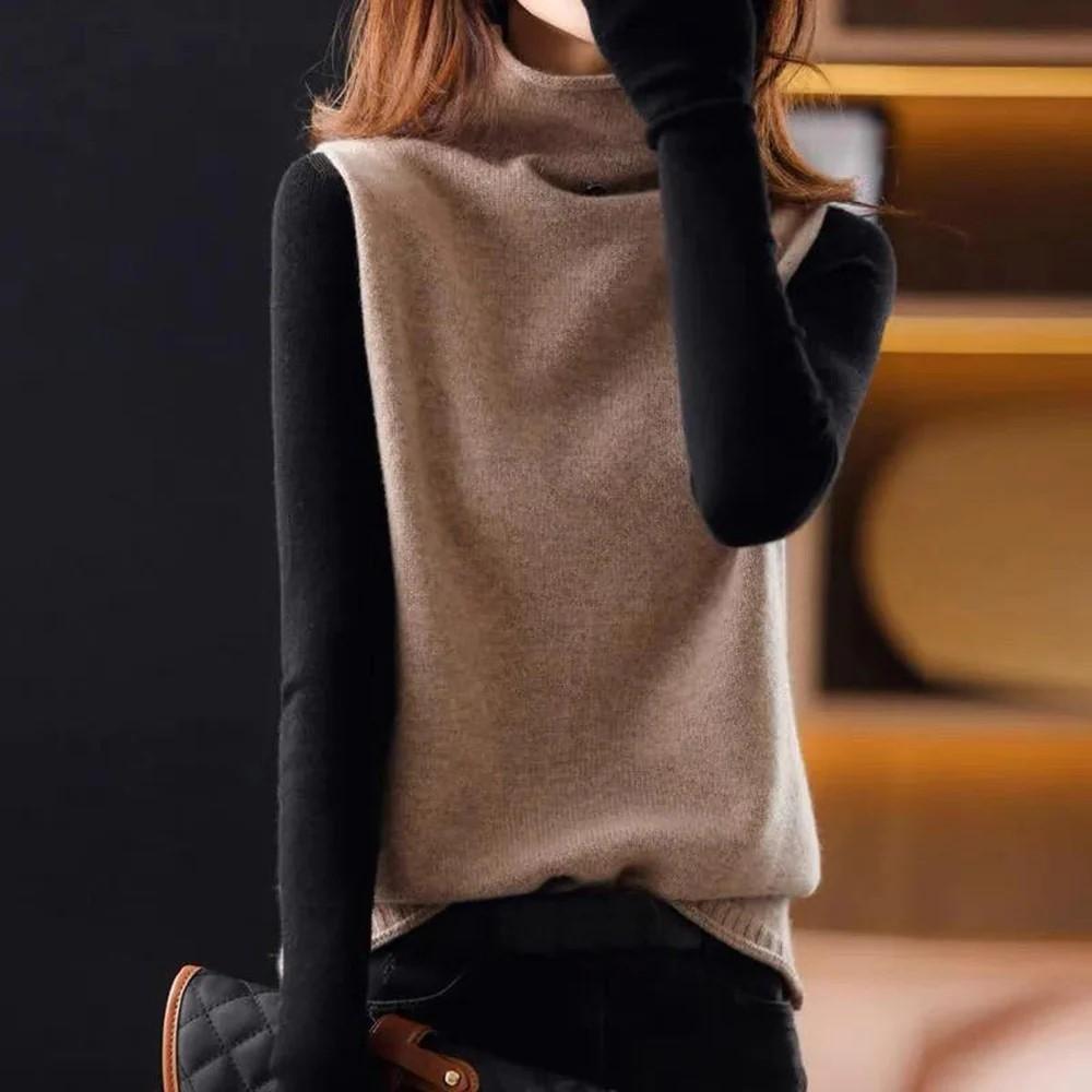 Mod Color Block Turtleneck Sweater