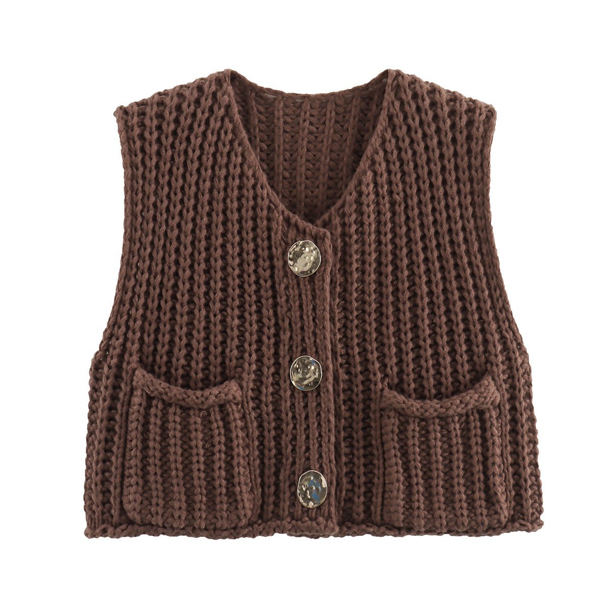 Cardigan en tricot à boutons chic