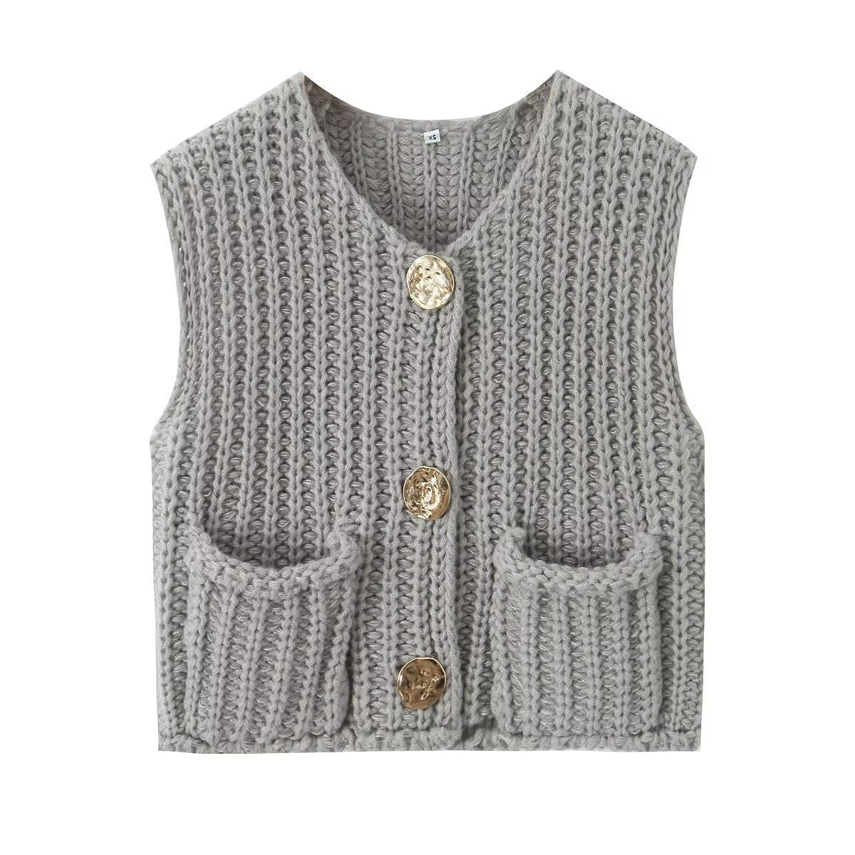 Cardigan en tricot à boutons chic