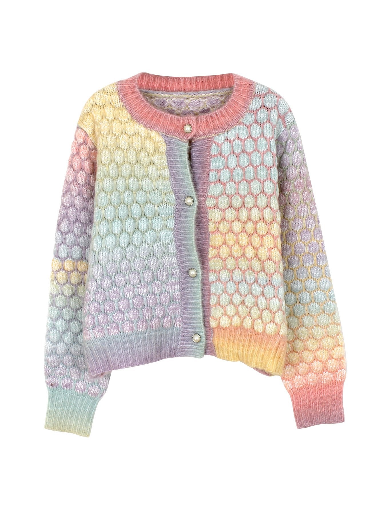 Joli cardigan en tricot coloré 