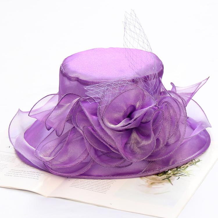 Women's Wide Brim Church Bridal Tea Party Wedding Hat