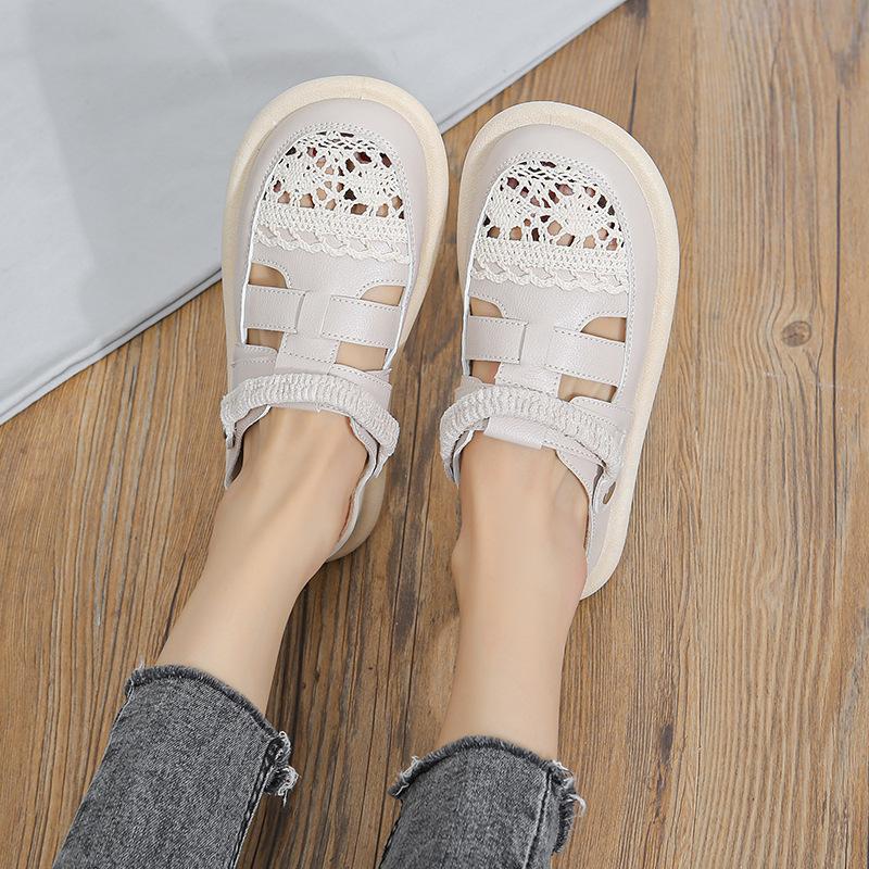 Lace Hollow-out Breathable Soft-soled Sandals