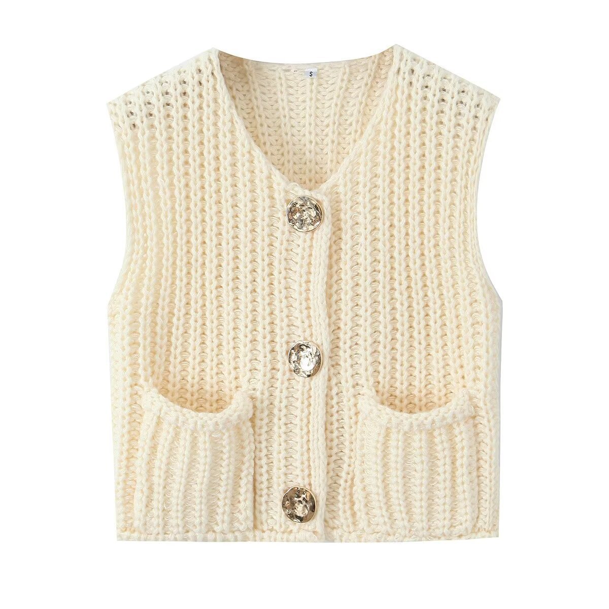 Cardigan en tricot à boutons chic