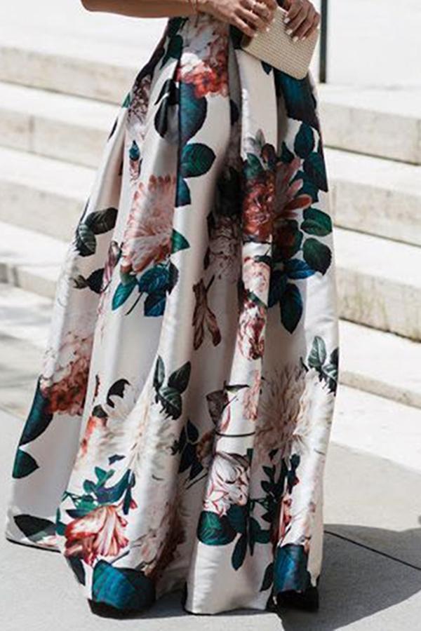 Robe imprimée tendance à col en V