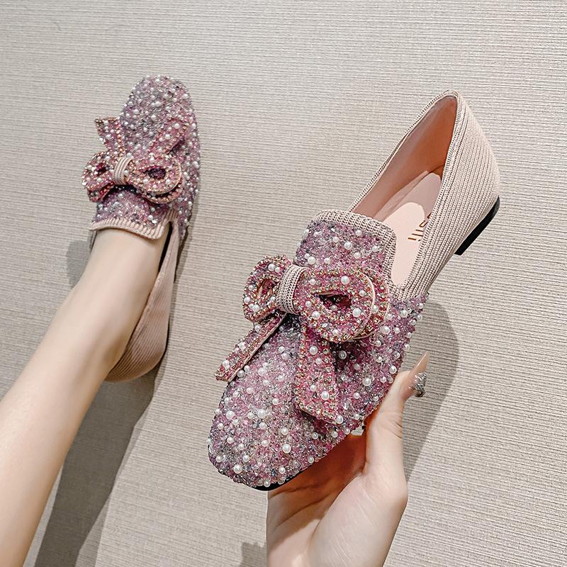 Pearl Bow Flat Pumps