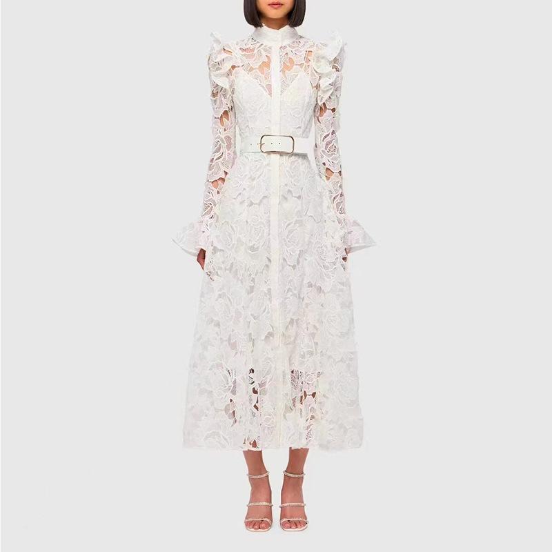 Lace Butterfly Sleeve Midi Dress