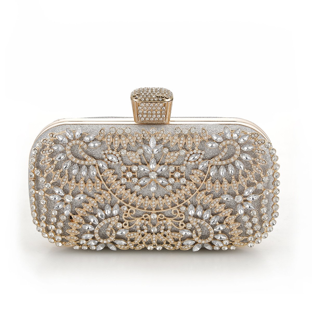 Sparkling Floral Rhinestone Clutch