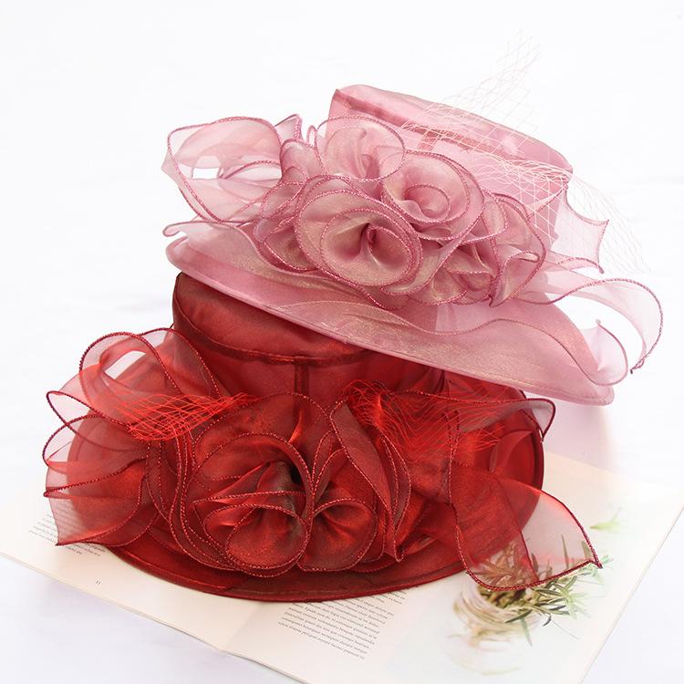 Women's Wide Brim Church Bridal Tea Party Wedding Hat