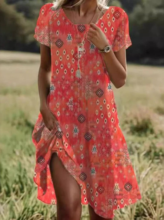 Robe d'été de style ethnique littéraire et artistique