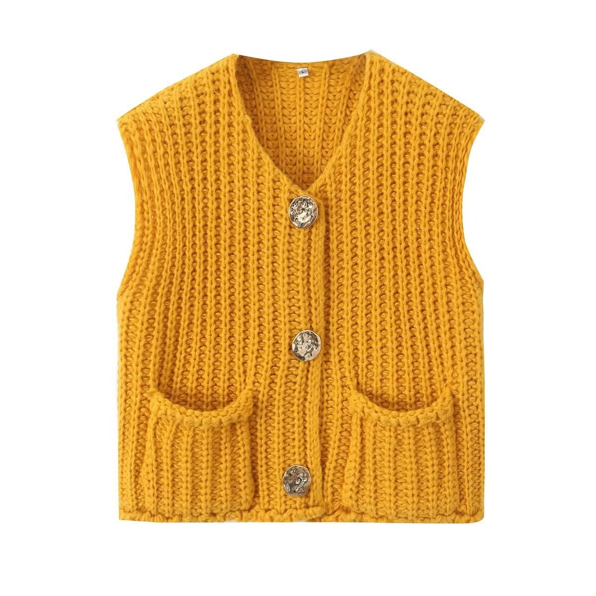 Cardigan en tricot à boutons chic