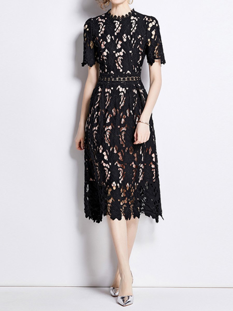 Demure Lace Midi Dress