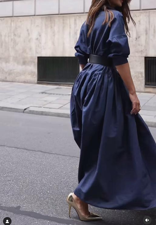 Robe ample bleu marine 