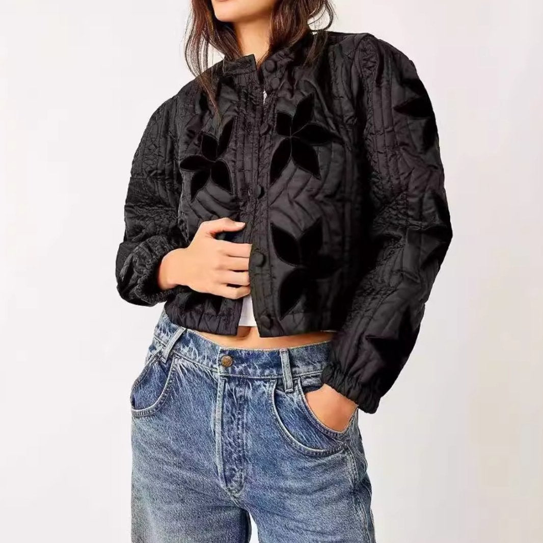 Manteau décontracté à motif de feuille d'érable chic 