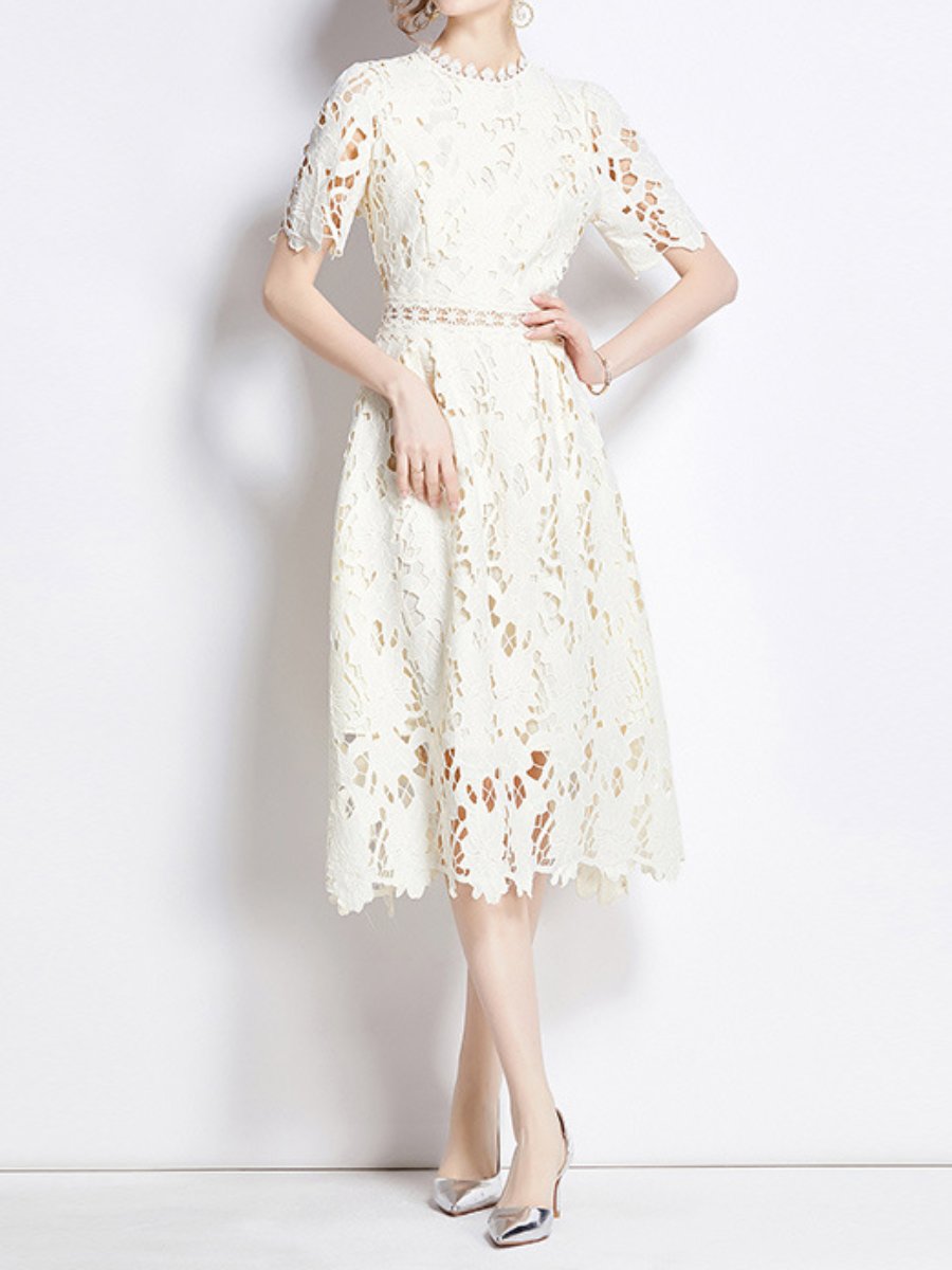 Demure Lace Midi Dress