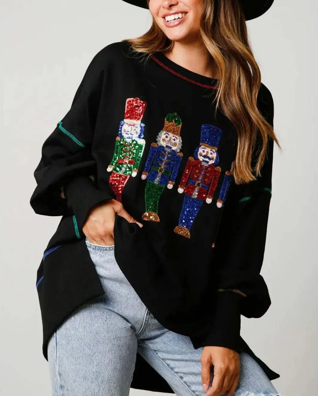 Christmas Sequin Nutcracker Sweatshirt