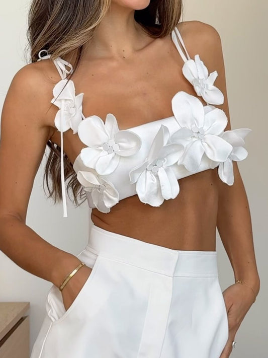 Handmade Flower-Embellished Top