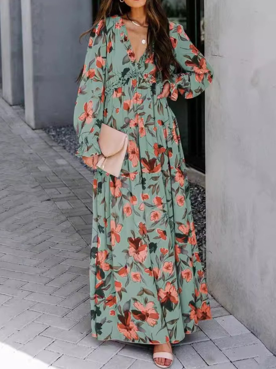 Long Sleeve Floral Maxi Dress