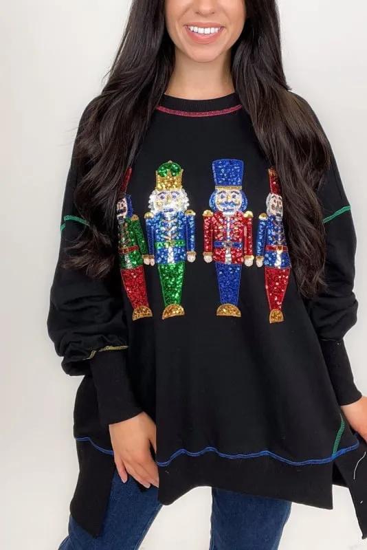 Sudadera navideña con lentejuelas de Cascanueces