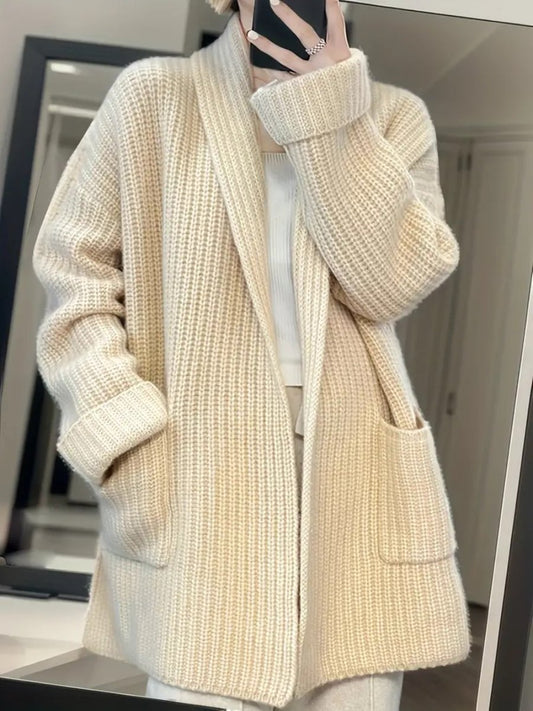 Cardigan uni blanc à manches longues