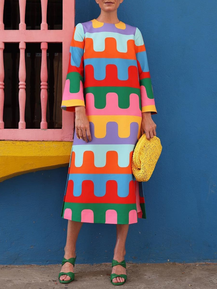 Vestido midi sin mangas con estampado de colocación